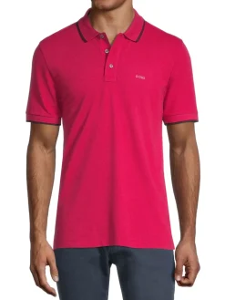 BOSS Polos|Parlay Tipped Polo Red