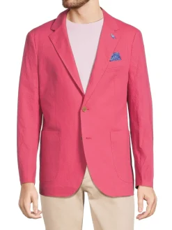 TailorByrd Blazers & Sportcoats|Patch Pocket Seersucker Sportcoat Red