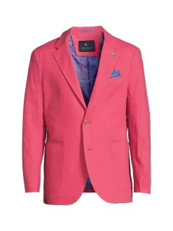 TailorByrd Blazers & Sportcoats|Patch Pocket Seersucker Sportcoat Red