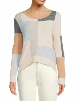 Women Adam Lippes Collective Patchwork High Low Wool Blend Sweater