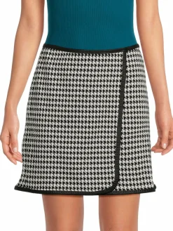 Women Max Studio Patterned Faux Wrap Mini Skirt