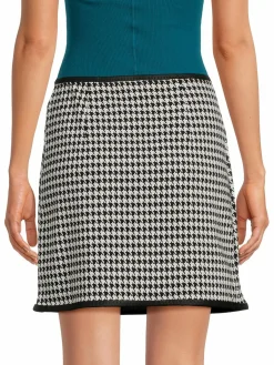Women Max Studio Patterned Faux Wrap Mini Skirt