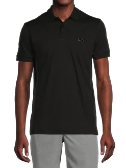 BOSS Polos|Paule Mirror Slim Fit Logo Polo Black