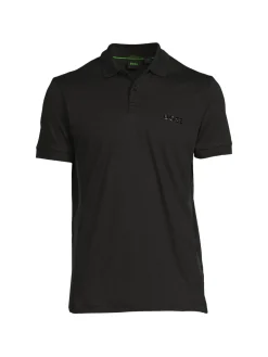 BOSS Polos|Paule Mirror Slim Fit Logo Polo Black