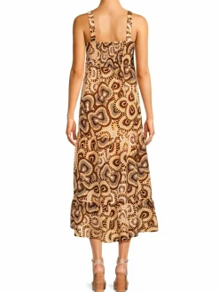 Women Marie Oliver Petra Geometric Silk Blend Midi Dress