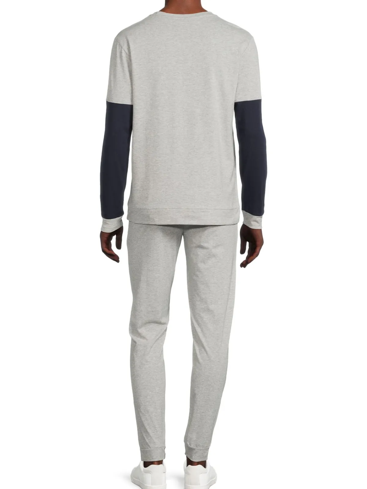 cavalli CLASS Loungewear, Sleepwear & Robes|2-Piece Colorblock T Shirt & Pants Pajama Set Grey