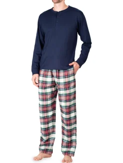 SLEEPHERO Loungewear, Sleepwear & Robes|2-Piece Flannel Pajama Set Blue