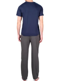 SLEEPHERO Loungewear, Sleepwear & Robes|2-Piece Henley & Heathered Pajama Set Charcoal