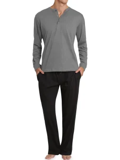SLEEPHERO Loungewear, Sleepwear & Robes|2-Piece Henley Tee & Pants Pajama Set Grey