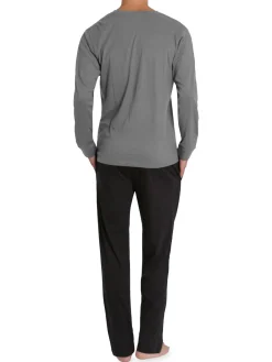 SLEEPHERO Loungewear, Sleepwear & Robes|2-Piece Henley Tee & Pants Pajama Set Grey