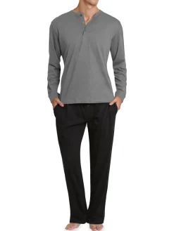 SLEEPHERO Loungewear, Sleepwear & Robes|2-Piece Henley Tee & Pants Pajama Set Grey