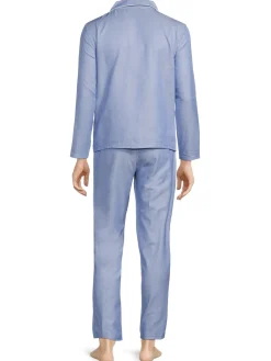 cavalli CLASS Loungewear, Sleepwear & Robes|2-Piece Logo Pajama Set Light Blue