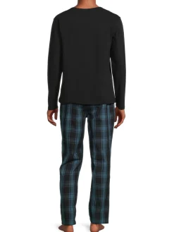 BOSS Loungewear, Sleepwear & Robes|2-Piece Logo T Shirt & Plaid Pants Pajama Set