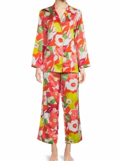 Women Natori 2-Piece Print Satin Pajama Set