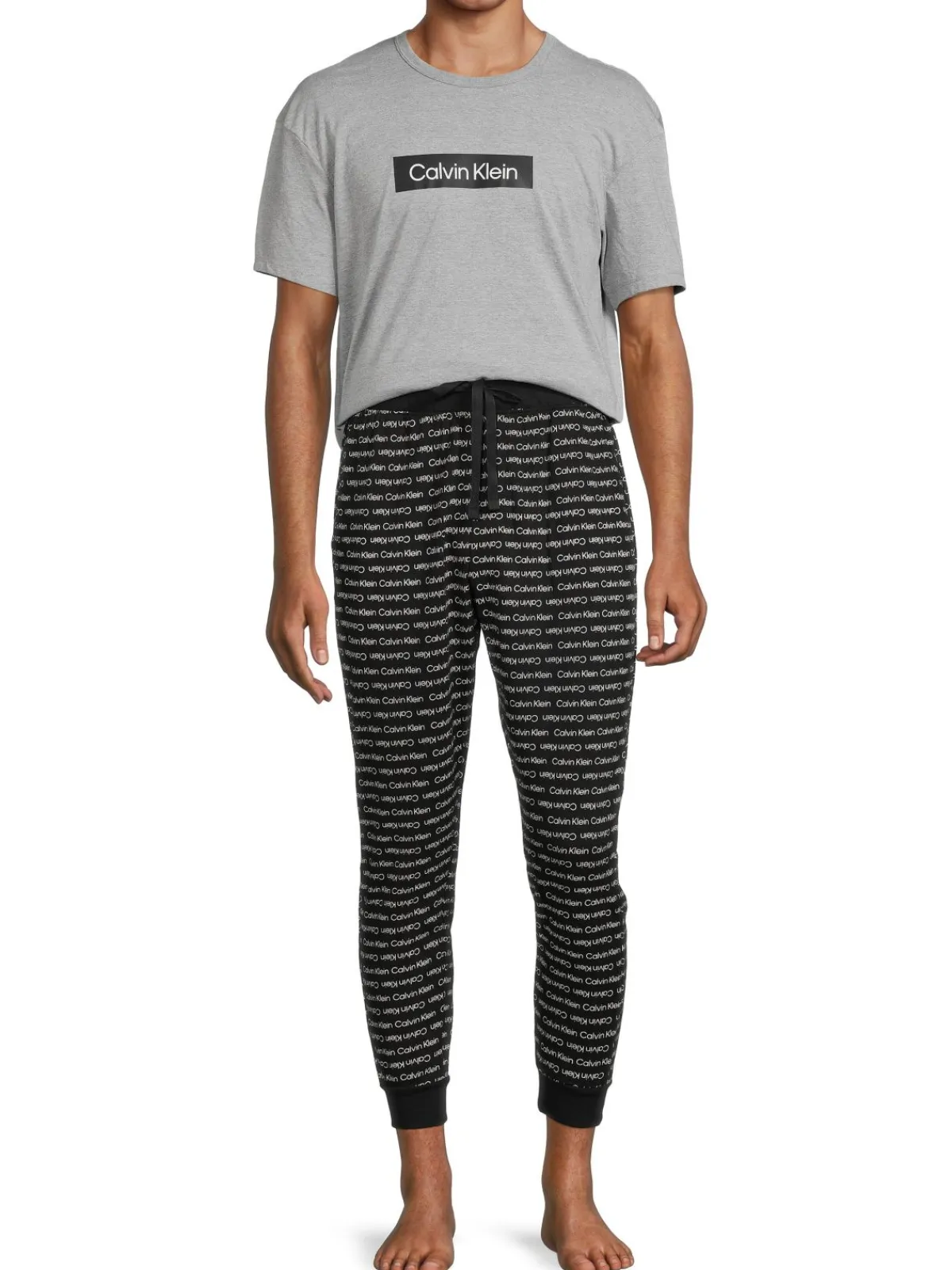 Calvin Klein Loungewear, Sleepwear & Robes|2-Piece Revive Logo Tee & Jogger Set Grey