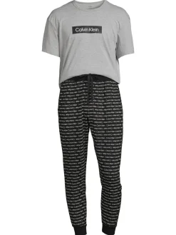 Calvin Klein Loungewear, Sleepwear & Robes|2-Piece Revive Logo Tee & Jogger Set Grey