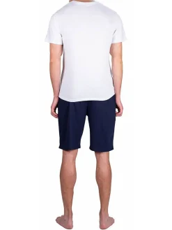 SLEEPHERO Loungewear, Sleepwear & Robes|2-Piece Short Sleeve Henley & Shorts Pajama Set Navy