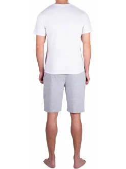 SLEEPHERO Loungewear, Sleepwear & Robes|2-Piece Short Sleeve Henley & Shorts Pajama Set Heather Grey
