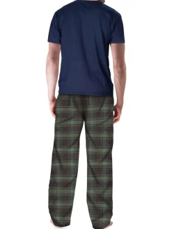 SLEEPHERO Loungewear, Sleepwear & Robes|2-Piece T Shirt & Plaid Pants Pajama Set Multi