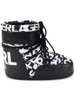 Karl Lagerfeld Paris Piers Logo Print Ankle Boots