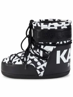 Karl Lagerfeld Paris Piers Logo Print Ankle Boots