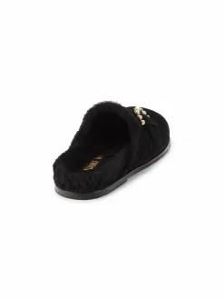Stuart Weitzman Piper Chill Embellished Suede & Shearling Lined Mules