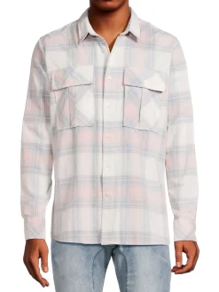 Zanerobe Casual Button-Down Shirts|Plaid Corduroy Shirt Grey