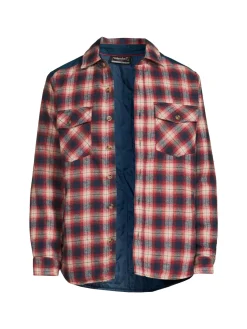 Avalanche Coats & Jackets|Plaid Flannel Shirt Jacket Red Navy