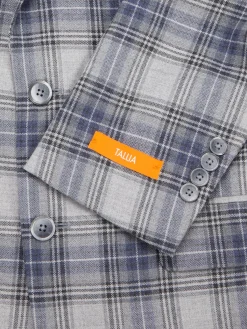 Tallia Blazers & Sportcoats|Plaid Flannel Wool Blend Blazer Grey Navy