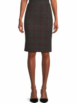 Women Renee C. Plaid Knit Pencil Skirt