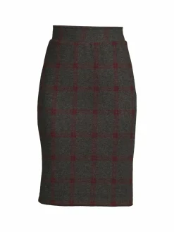 Women Renee C. Plaid Knit Pencil Skirt