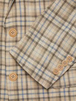 Tallia Blazers & Sportcoats|Plaid Linen Blazer Tan