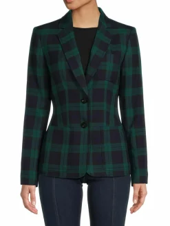 Women Tommy Hilfiger Plaid Mid Blazer