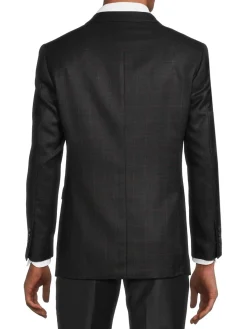 DOUGLAS & GRAHAME Blazers & Sportcoats|Plaid Slim Fit Wool Blazer Charcoal