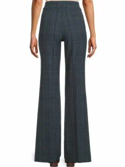 Women Piazza Sempione Plaid Wide Leg Pants