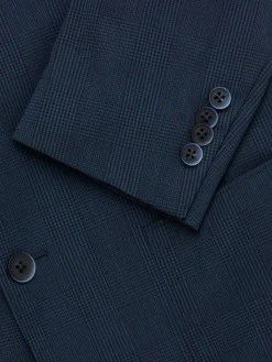Samuelsohn Blazers & Sportcoats|Plaid Wool Blend Blazer Dark Blue