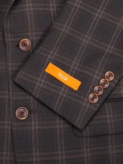 Tallia Blazers & Sportcoats|Plaid Wool Blend Blazer Brown