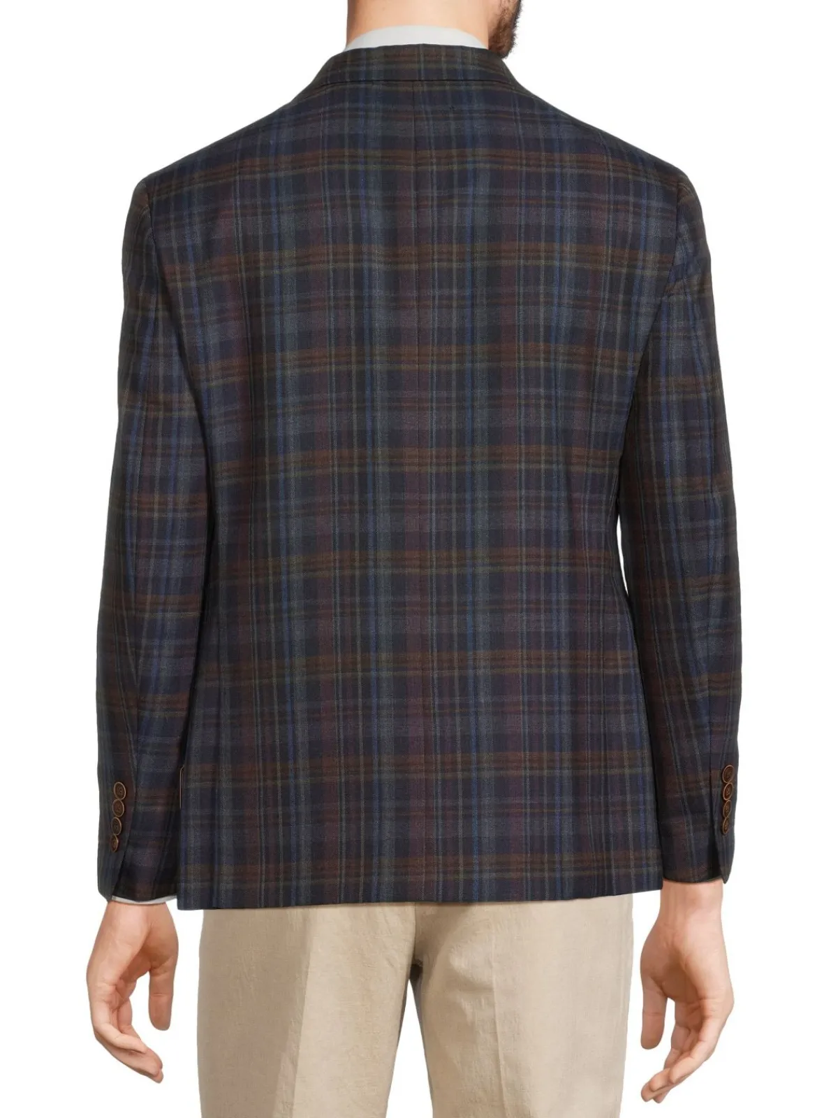 Tallia Blazers & Sportcoats|Plaid Wool Blend Sportcoat Navy Multicolor