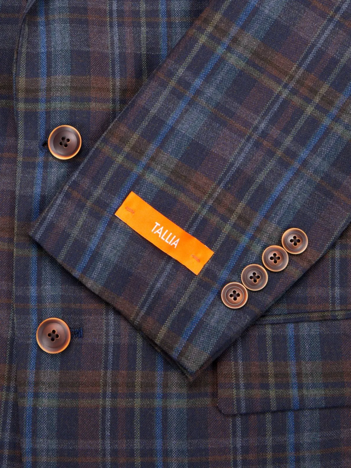 Tallia Blazers & Sportcoats|Plaid Wool Blend Sportcoat Navy Multicolor