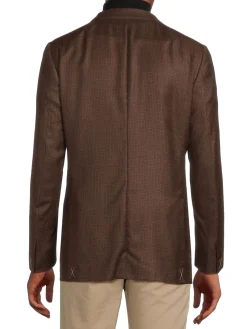 ZEGNA Blazers & Sportcoats|Plaid Wool Sportcoat Brown