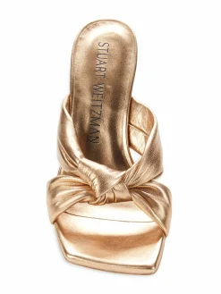 Stuart Weitzman Playa 50 Knot Metallic Leather Sandals