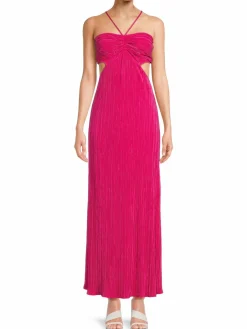 Women Renee C. Plisse Halter Maxi Dress