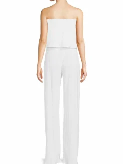 Women Renee C. Plisse Wide Leg Strapless Jumpsuit