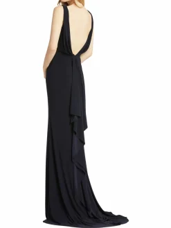 Women Mac Duggal Plunge Slit A Line Gown