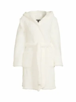 Women Saks Fifth Avenue Plush Hooded Robe
