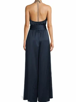 Women Ramy Brook Pluto Halterneck Open Back Satin Jumpsuit