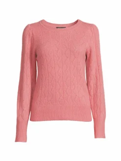 Women Saks Fifth Avenue Pointelle Crewneck Sweater