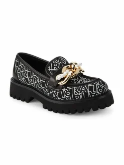 Karl Lagerfeld Paris Print Chain Loafers
