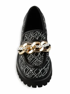 Karl Lagerfeld Paris Print Chain Loafers