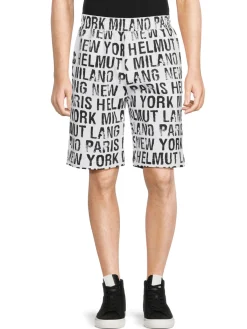 Helmut Lang Shorts|Print Flat Front Shorts White
